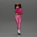 Tearful girl standing in jeans and mini shirt expressing deep sorrow with pigtails - Only-Games