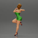 Sexy girl in mini dress and heels Leaning Against wall - Only-Games