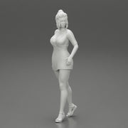 Sensual Girl walking in Denim Overall - Only-Games