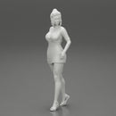 Sensual Girl walking in Denim Overall - Only-Games