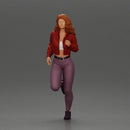 Girl with long hair running away in a jacket - Only-Games