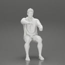 Young man  driving a boat in shorts a shirt and sandals - Only-Games