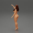 Naked woman standing with her hand indicating - Only-Games