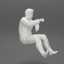 businessman sitting in his car holding steering wheel leaning his left arm on the window - Only-Games