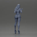 Confident Woman Posing Elegantly in Red Dress and Heels - Only-Games