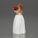 Elegant Bride in White Gown Holding Vibrant Bouquet of Flowers - Only-Games