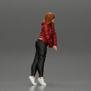 beautiful Asian girl in  jacket leaning with her hands on the car - Only-Games