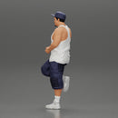 gangster in cap and short standing in one leg leaning against car - Only-Games