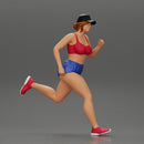 young woman running in shorts and cap - Only-Games