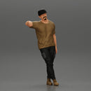 gangster man standing and leaning against the wall in cap - Only-Games