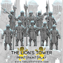 Elite Guards - Set of 10 with halberds (32mm scale) - Only-Games