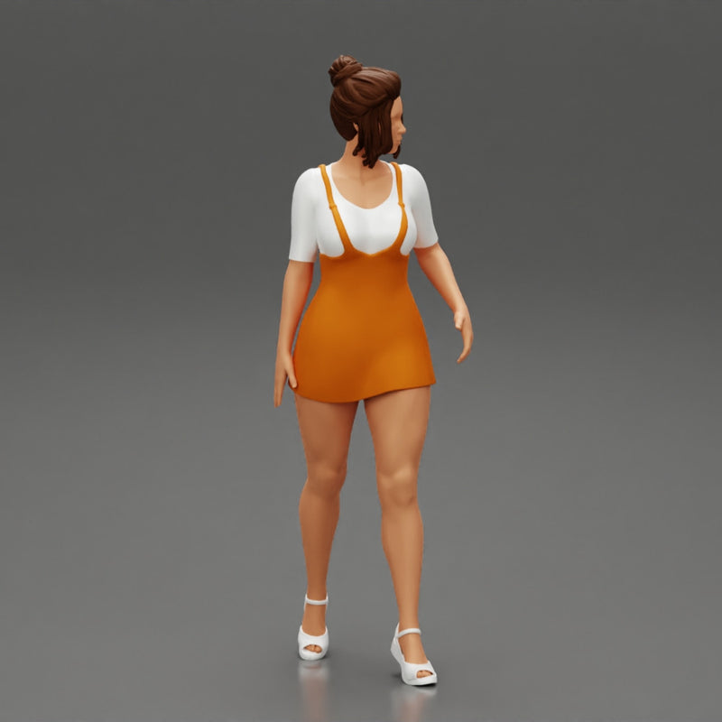 Sensual Girl walking in Denim Overall - Only-Games