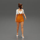 Sensual Girl walking in Denim Overall - Only-Games