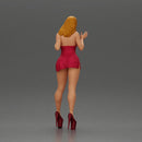 Confident Woman Posing Elegantly in Red Dress and Heels - Only-Games