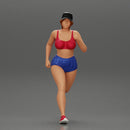 young woman running in shorts and cap - Only-Games