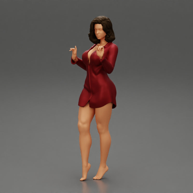 Cute Woman Wearing Long Shirt while Posing - Only-Games