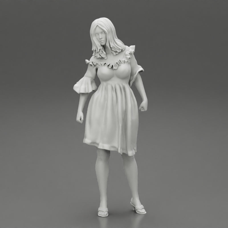 Cute Woman Fashion Model In Gorgeous Dress Posing - Only-Games