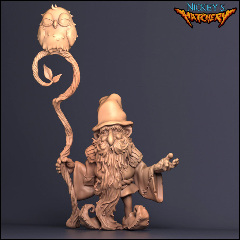 Bork, Male Gnome Druid Miniature | Miniature for RPG and Tabletop Gaming - Only-Games