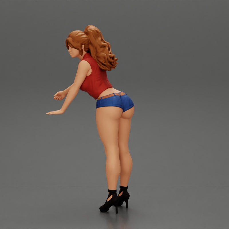 2 Sexy Girl in short putting gas in car at gasoline station - Only-Games