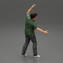 young man in a shirt and pants dancing - Only-Games