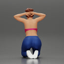 Chola Girl in bra sitting putting his hands behind head about to be arrested - Only-Games