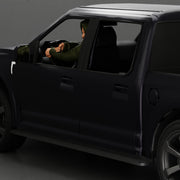 gangster in hoodie driving a car and holding gun - Only-Games
