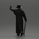 man in long coat, resembling a mafia boss walking - Only-Games