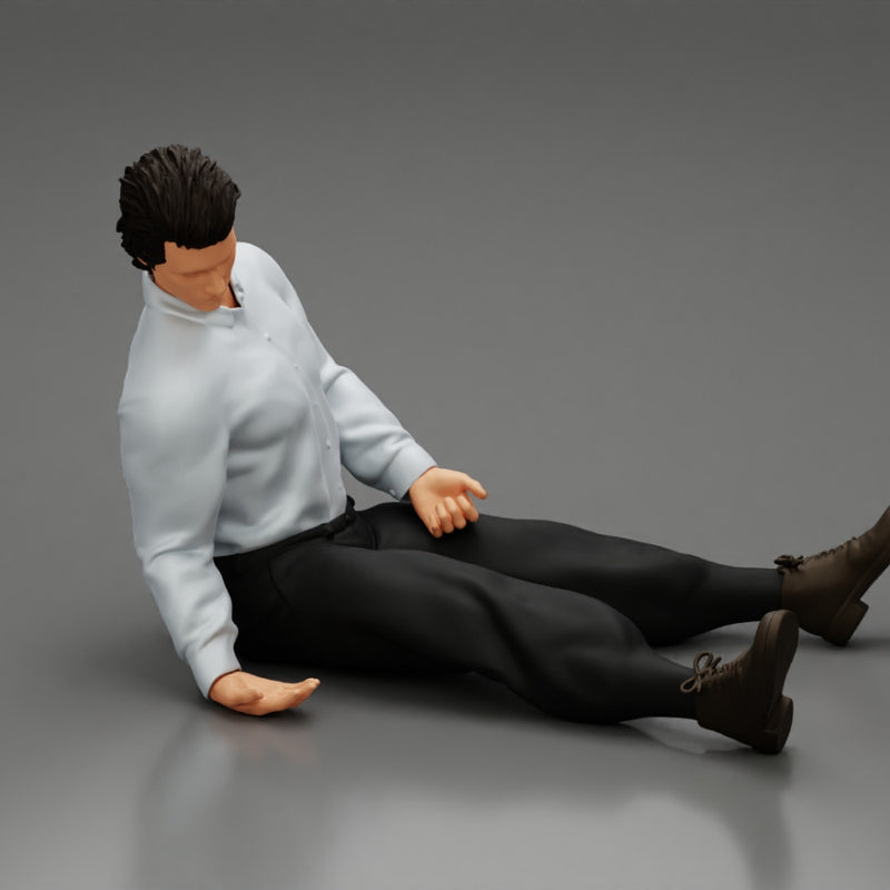 Accident of a male worker sitting on the floor with an injured - Only-Games
