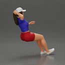 beautiful girl in cap and shorts sitting and drinking - Only-Games