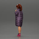 Sexy girl in shorts and long jacket standing - Only-Games