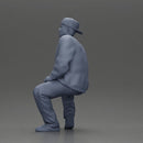 hip hop man sitting in a jacket and cap - Only-Games
