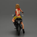Sexy girl with short hair rides a motorbike in mini skirt - Only-Games