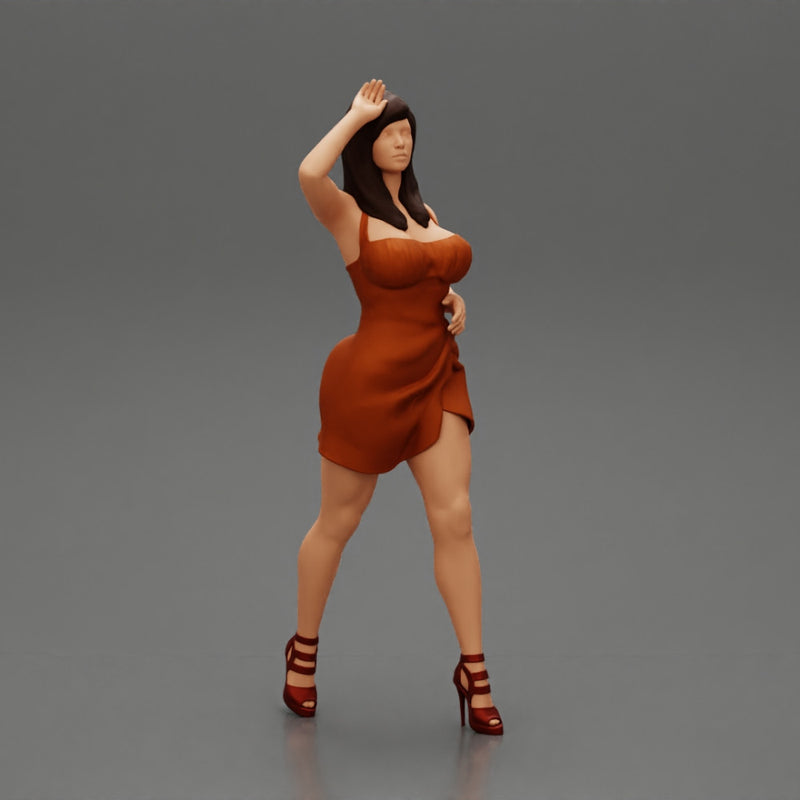 Sexy Woman walking In High Heels And Short Dress - Only-Games