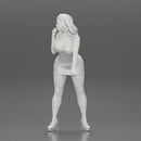 Sexy girl in Mini Dress Leaning on the Car - Only-Games