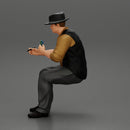 gangster man sitting and playing poker holding cigar - Only-Games