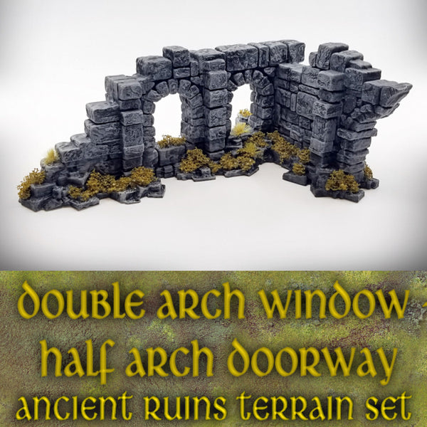 Double Arch Window - Half Arch Door: Ancient Ruins Terrain Set - Only-Games