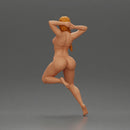 Naked woman pose showcasing confidence and playful charm - Only-Games