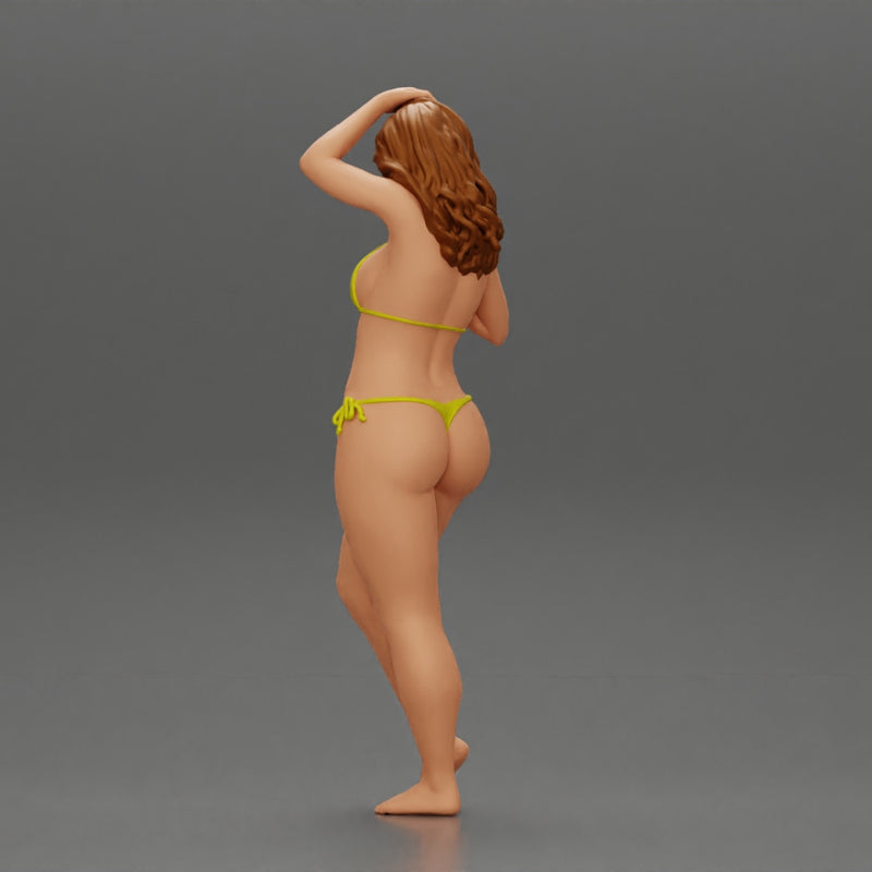 Sexy girl in bikini standing and covering her body by towel - Only-Games