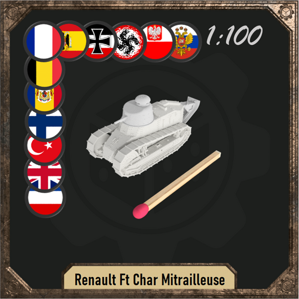 1/100 Renault Ft Char Mitrailleuse with casted turret