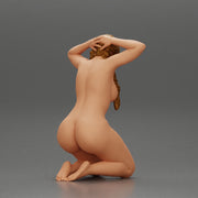 Naked Chola Girl in open shirt sitting putting his hands behind head - Only-Games
