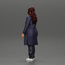 beautiful girl in large jeans and a long coat thinking - Only-Games