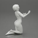 Sexy girl in bikini with short hair sitting on her knees - Only-Games