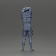 muscular man in shorts taking off his shirt to go swimming - Only-Games