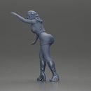 Curious Woman in mini skirt Checking Under the Hood of a Sleek Car - Only-Games