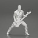 Rock man play white bass guitar in leather jacket  with long hair and beard - Only-Games