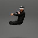 Gangster in hat driving a car and holding gun - Only-Games