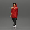 Man in a long hoodie  walking and looking at his watch - Only-Games