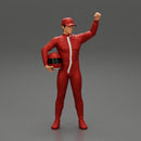 motorbiker celebrates and hold his helmet - Only-Games