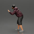 gangster man in a hoodie and cap shooting a gun behind the car - Only-Games