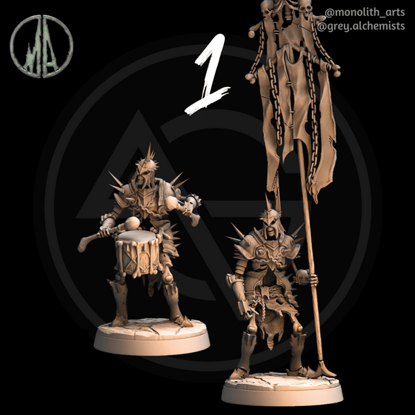 Skeleton Command Groups - 3 Different Sets - Fantasy Resin Miniatures in 32mm - DnD Monsters